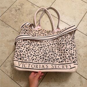 Victoria's Secret Pink and Black Leopard Tote
